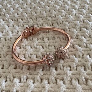Guess Rose Gold Color Crystal Cuff Bracelet